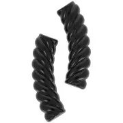 Perlas de tubo curvado de 32x8 mm en acrílico opaco - Negro x6