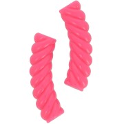 Tubo curvado retorcido 32x8 mm perlas en acrílico opaco - Rosa fluorescente x6