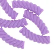 Perlas de tubo curvado de 32x8 mm en acrílico opaco - Violeta x6