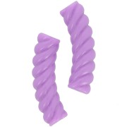 Cuentas de tubo curvado retorcido en acrílico opaco 32x8 mm - Violeta x6
