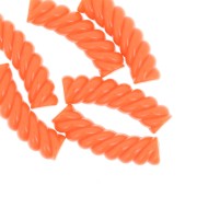 Tubo curvado retorcido 32x8 mm perlas en acrílico opaco - Naranja fluorescente x6