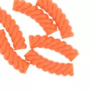 Tubo curvado retorcido 32x8 mm perlas en acrílico opaco - Naranja fluorescente x6