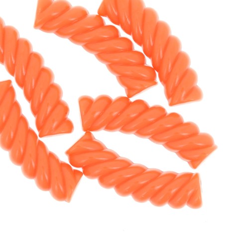 Tubo curvado retorcido 32x8 mm perlas en acrílico opaco - Naranja fluorescente x6