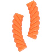 Perlas de tubo curvado retorcido en acrílico opaco 32x8 mm - Naranja fluorescente x6