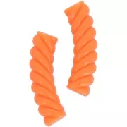 Perlas de tubo curvado retorcido en acrílico opaco 32x8 mm - Naranja fluorescente x6