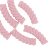 Perlas de tubo curvado de 32x8 mm en acrílico opaco - Rosa claro x6
