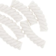 Perlas de tubo curvado de 32x8 mm en acrílico opaco - Marfil x6