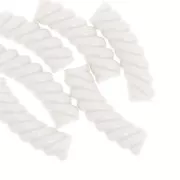 Perlas de tubo curvado de 32x8 mm en acrílico opaco - Marfil x6