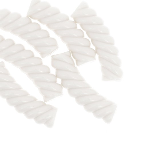Perlas de tubo curvado de 32x8 mm en acrílico opaco - Marfil x6