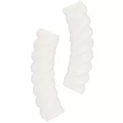 Cuentas de tubo curvado retorcido en acrílico opaco 32x8 mm - Marfil x6