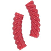 Cuentas de tubo curvadas y retorcidas de acrílico opaco 32x8 mm - Rojo x6