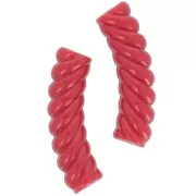 Perlas de tubo curvado de 32x8 mm en acrílico opaco - Rojo x6