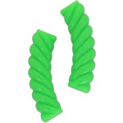 Tubo curvado retorcido 32x8 mm perlas en acrílico opaco - Verde fluorescente x6