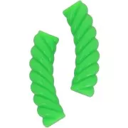 Tubo curvado retorcido 32x8 mm perlas en acrílico opaco - Verde fluorescente x6