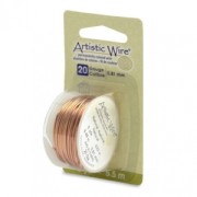 Hilo de cobre Artistic Wire de 0,81 mm - Natural, resistente al deslustre, 5,5 m