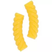 Perlas de tubo curvado de 32x8 mm en acrílico opaco - Amarillo x6
