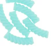 Cuentas de tubo curvado de 32x8 mm en acrílico opaco - Verde turquesa x6