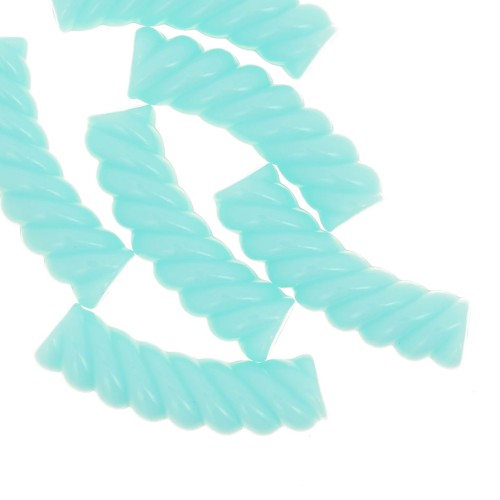 Cuentas de tubo curvado de 32x8 mm en acrílico opaco - Verde turquesa x6