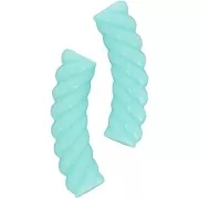 Cuentas de tubo curvado de 32x8 mm en acrílico opaco - Verde turquesa x6
