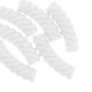 Perlas de tubo curvado de 32x8 mm en acrílico opaco - Blanco x6