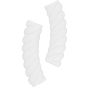 Perlas de tubo curvado de 32x8 mm en acrílico opaco - Blanco x6