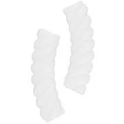 Perlas de tubo curvado de 32x8 mm en acrílico opaco - Blanco x6