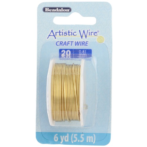 Hilo de latón Artistic Wire de 0,81 mm, sin pulir y con tratamiento antioxido, 5,5 m