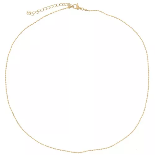Gargantilla bola ovalada malla 1,1 mm - Acero inoxidable 304L Dorado x46cm