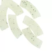 Tubo de cuentas curvadas 35x11 mm en acrílico translúcido - Light Green Glitter x6