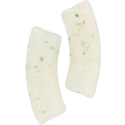 Cuentas de tubo curvadas de acrílico translúcido 35x11mm Verde claro purpurina x6