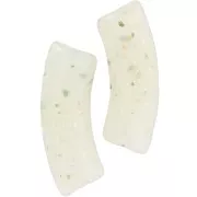 Cuentas de tubo curvadas de acrílico translúcido 35x11mm Verde claro purpurina x6