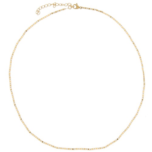 Gargantilla de malla fantasía 1,5 mm - Acero inoxidable 304L Dorado x46cm