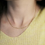 Collar de malla «Fantaisie» de 1,5 mm - Acero inoxidable 304L Dorado x 41 cm