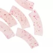 Perlas tubo curvadas 35x11 mm en acrílico translúcido - Rosa Claro Purpurina x6