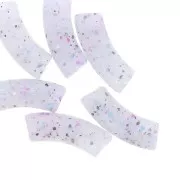 Perlas de tubo curvado 35x11 mm en acrílico translúcido - Violet Glitter x6