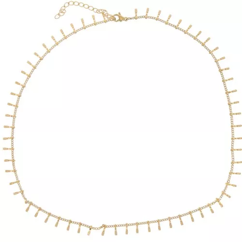 Gargantilla de malla y baras 6.8 mm - 304L Dorado acero inoxidable x46cm