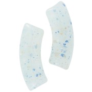 Perlas tubo curvadas 35x11 mm en acrílico translúcido - Light Blue Glitter x6