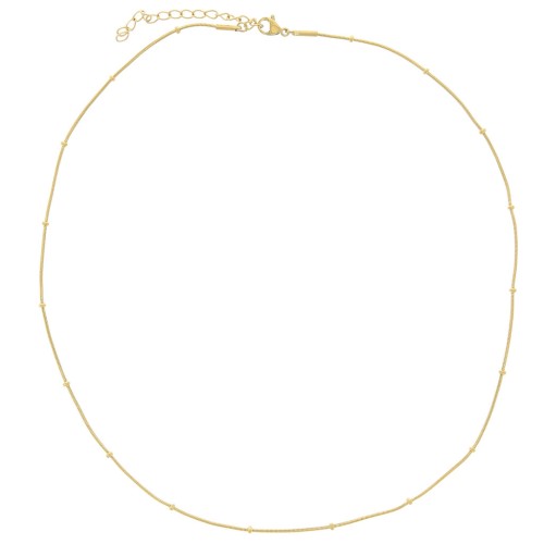 Gargantilla de cuentas serpentina 2 mm - Acero inoxidable 304L Dorado x46cm
