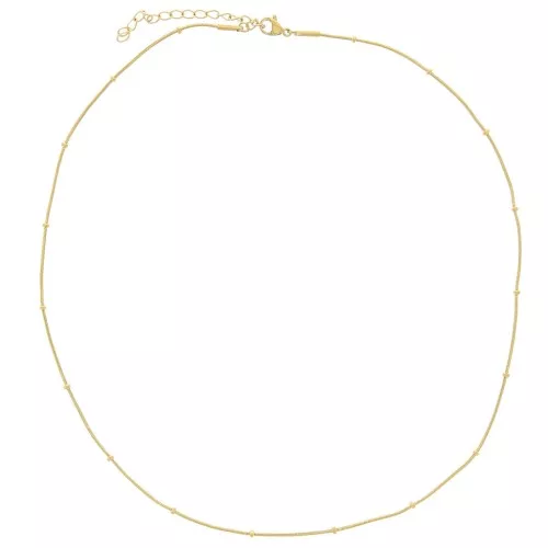 Gargantilla de cuentas serpentina 2 mm - Acero inoxidable 304L Dorado x46cm