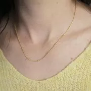 Gargantilla de cuentas serpentina 2 mm - Acero inoxidable 304L Dorado x46cm