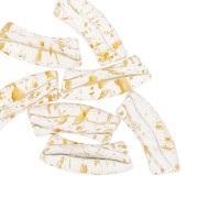 Perlas acrílicas transparentes 35x11 mm tubo curvo - Moteado dorado x6