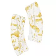 Cuentas acrílicas transparentes tubo curvo 35x11 mm - Moteado dorado x6