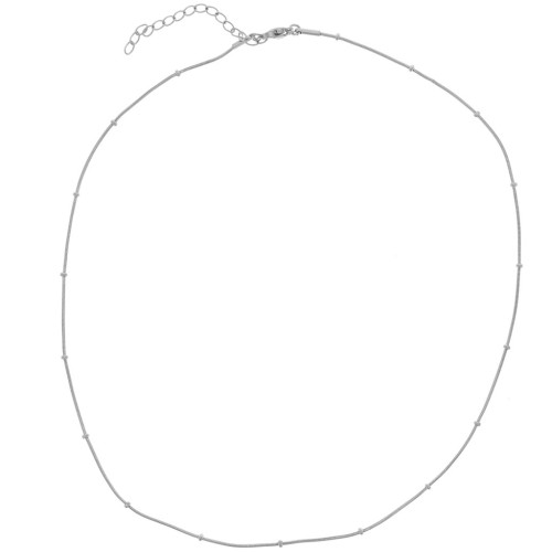 Gargantilla de cuentas serpentina 2 mm - Acero inoxidable 304L x46cm