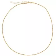 Malla gargantilla cuerda 2 mm - 304L Dorado acero inoxidable x46cm