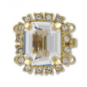 Cierre 2 vías 17 mm cabujón PureCrystal Crystal/dorado x1|raw }}