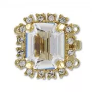 Cierre 2 vías 17 mm cabujón PureCrystal Crystal/dorado x1