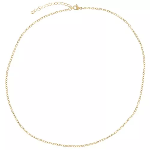 10 Forçat collares de malla de 2,1 mm - 304L Dorado de acero inoxidable x46cm
