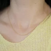 10 collares bola ovalada 1,1 mm - Acero inoxidable 304L Dorado x46cm