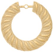 Colgantes redondos huecos con textura trenzada 40 mm - Acero inoxidable 304L x2|raw }}