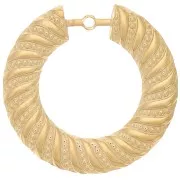 Colgantes redondos huecos con textura trenzada 40 mm - Acero inoxidable 304L x2